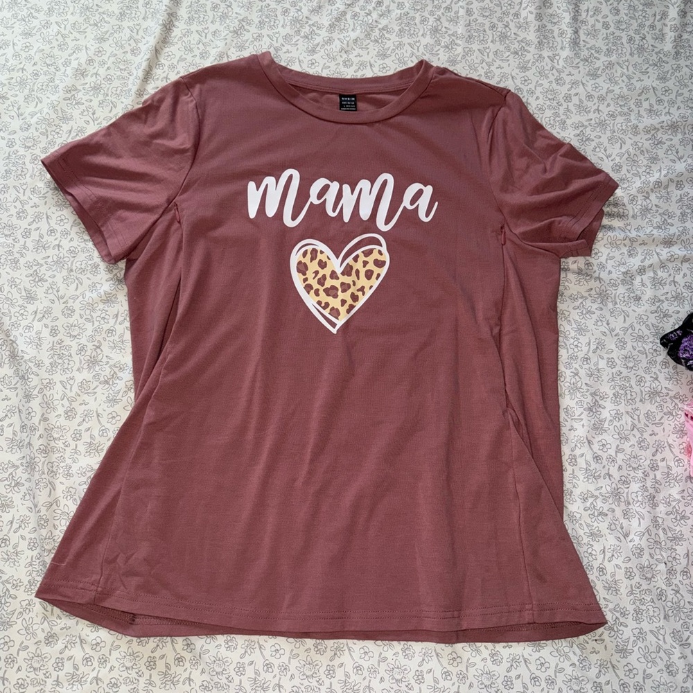 Kids Mauve 'Mama' Heart T-Shirt